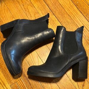 Women's Black Leather Ankle Boots